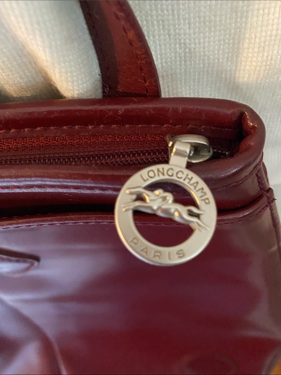Longchamp Burgundy Leather Backpack with Top Zip and Front Toggle. Unique! main image 5